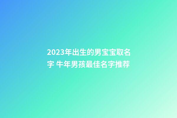 2023年出生的男宝宝取名字 牛年男孩最佳名字推荐